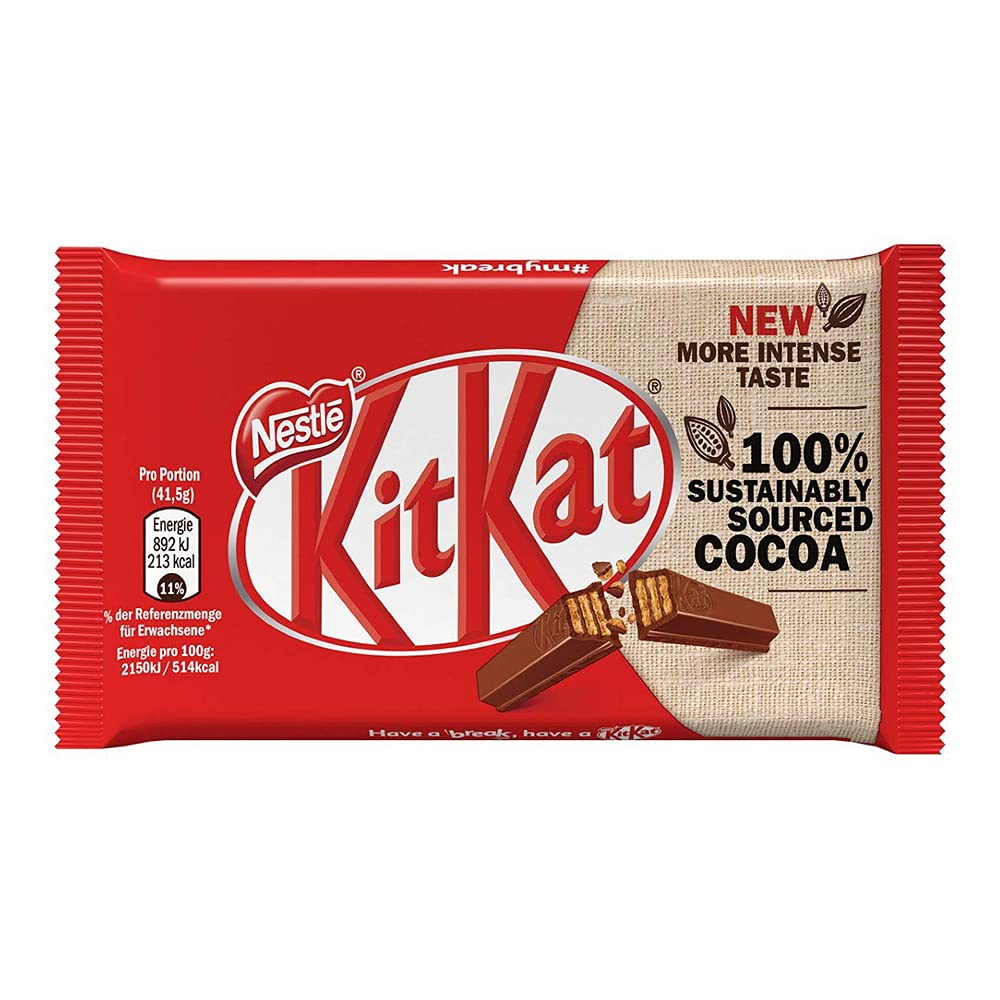 Nestle KitKat 4 Finger Chocolate, 4 X 41 g - "KitKat 4 Finger - 4x41g of Crunchy Chocolate Pleasure!"