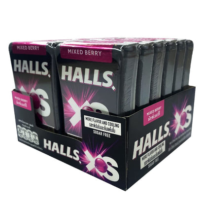 Halls XS Mixed Berry Flavored Sugar Free Candy, 0.5 oz / 15 g, 12 Pack - A bulk pack of mixed berry sugar-free candy.