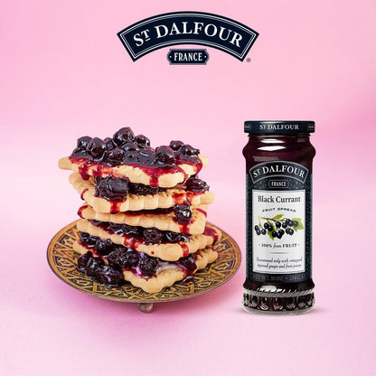 St Dalfour Black Currant Fruit Spread 284 g | No Added Sugar | 100% from Fruit | No Added Preservatives, Colours, Flavors or Sweeteners | No Corn Syrup | Traditional French Recipe