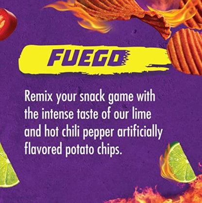 Takis Waves Fuego Hot Chili Pepper & Lime Potato Waves Chips, 71g, Imported from Mexico - Heat Up Your Snack Time!