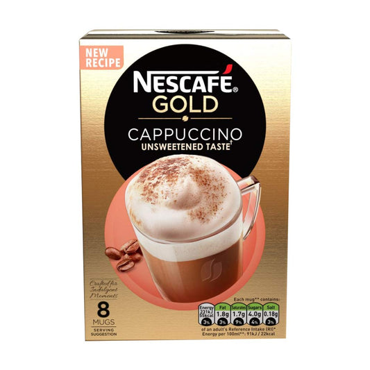 Nescafe Gold Cappuccino Unsweetened Taste Sachet Powder, 113.6 Grams - "Unsweetened Sachet Powder - Gold Cappuccino Bliss!"