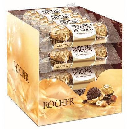 Ferrero Rocher Delicious Hazelnut Chocolate 3-piece pack - Box of 18 Units - Perfect for gifting, snacking & more! - Perfect gift pack!