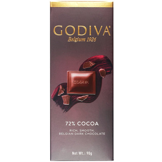 Godiva 72% Cocoa Rich, Smooth Belgian Dark Chocolate, 90 Gm - Indulge in the rich and smooth taste of Godiva's 72% cocoa dark chocolate