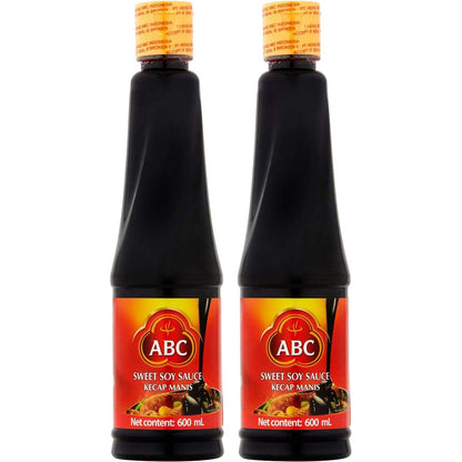 ABC Sweet Soy Sauce, Kecap Manis, 2 x 600ml - Sweet and Savory Perfection!