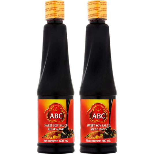 ABC Sweet Soy Sauce, Kecap Manis, 2 x 600ml - Sweet and Savory Perfection!