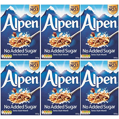 Alpen Swiss Style Muesli with No Added Sugar, 6 X 560 g - Family Pack!