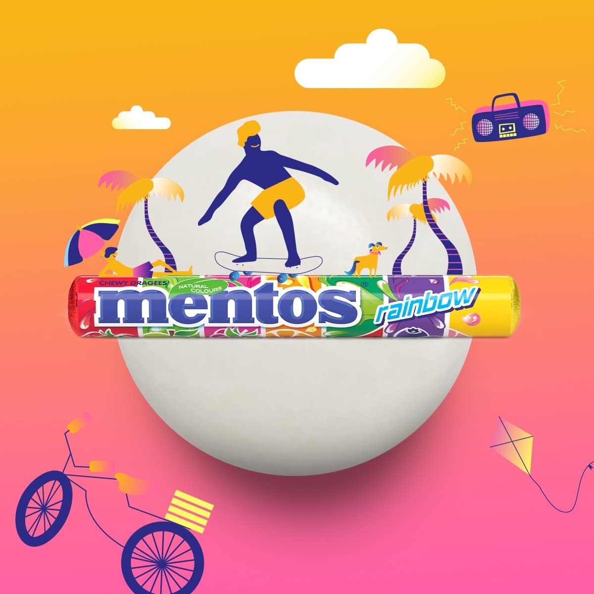 Mentos Rainbow Chewy Dragees, 406 g - "Rainbow Dragees Mega Pack!"