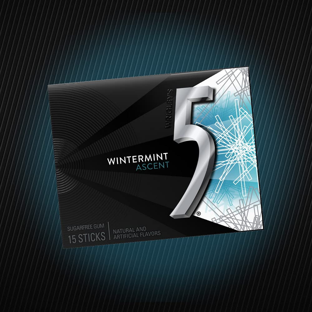 Wrigley's Ascent Wintermint 5 Gum - Sugar-Free Chewing Gum - 15 Stick Pack - Elevate Your Experience!