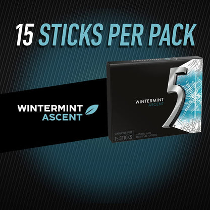 Wrigley's Ascent Wintermint 5 Gum - Sugar-Free Chewing Gum - 15 Stick Pack - Elevate Your Experience!