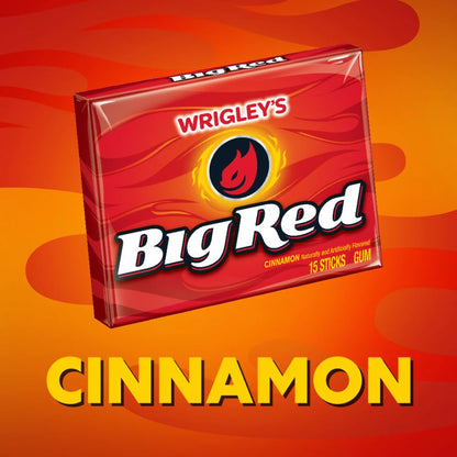 Wrigley’s Big Red Chewing Gum - Cinnamon Flavor: Experience Bold Refreshment with 15 Sticks Inside!