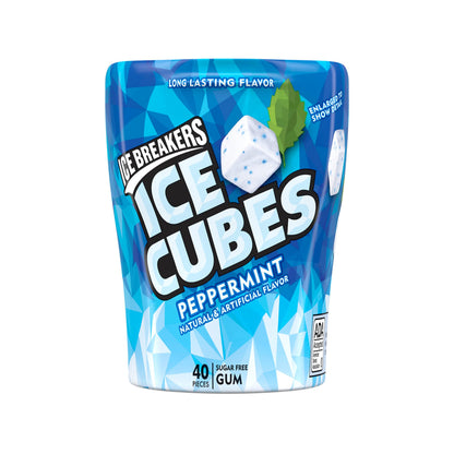 Ice Breakers Ice Cubes Sugar Free Gum Peppermint 40 Count Containers Pack Of 4 - Four containers of peppermint gum cubes, 40 pieces each.