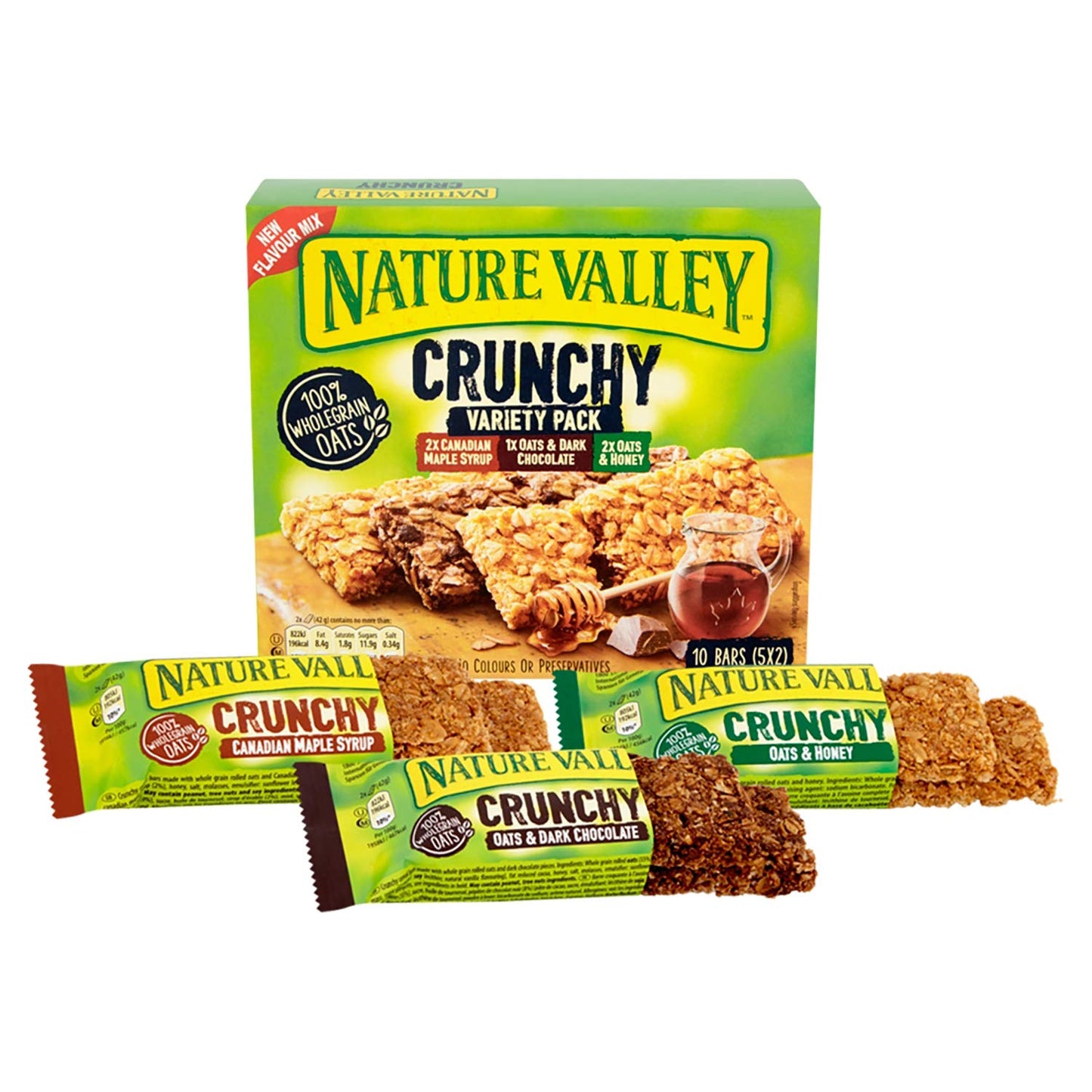 Nature Valley Variety Pack Cereal Bars, 210Gram (2Xcanadian Maple Syrup+1Xoats & Dark Chocolate+2Xoats & Honey Bars) - "Cereal Bar Variety Pack!"