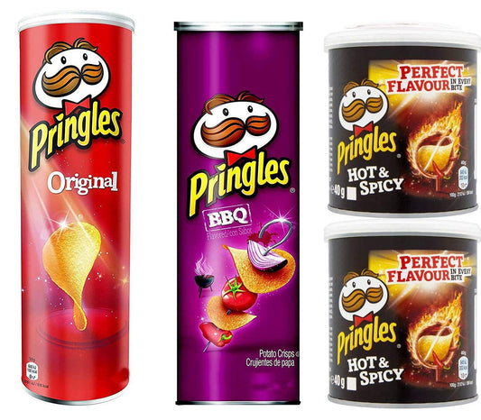 Pringles Original, BBQ & Hot & Spicy Flavoured Potato Chips Combo Pack - Variety of Pringles flavors in one pack!