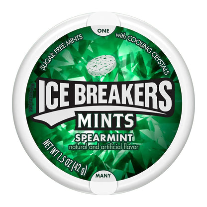 Ice Breakers Sugar Free Mint with Cooling Crystal, Spearmint, 42g (Pack of 2) - Cooling crystal spearmint mints, sugar-free, pack of 2 x 42g.