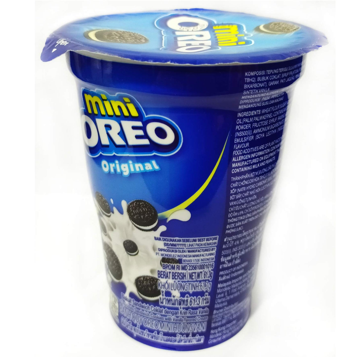 Oreo Mini Cream Biscuit - Original Vanilla Flavor, 61.3g Cup (Pack of 2) - "Mini vanilla delight!"