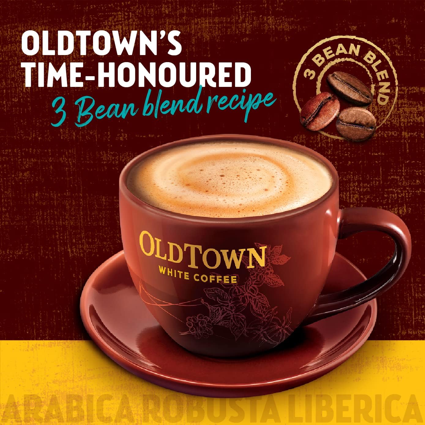 Old Town White Coffee with Cane Sugar - 13 Sticks Pack - Indulge in Authentic Malaysian Flavor!