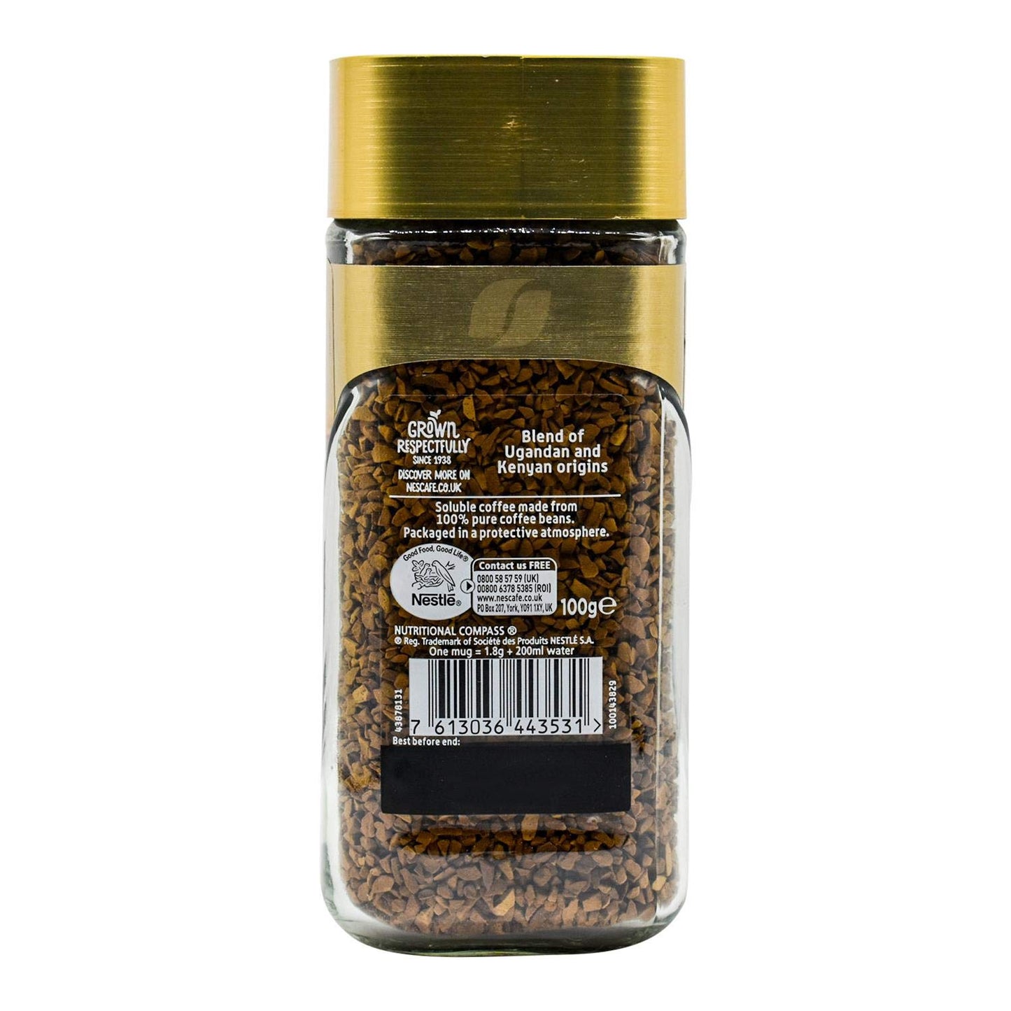 Nescafé Gold Origins Uganda-Kenya Ground Coffee, 100 g Jar - "Uganda-Kenya Gold - Ground Coffee Harmony from Africa!"