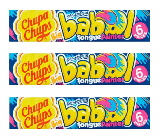 Chupa Chups Big Babol Tongue Painter Soft Bubble Gum 6 Pieces 27g Pack Of 3 - Tongue painter pack