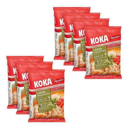 KOKA Signature Laksa Singapura Noodles(85Gram X 7 Packs) "(Halal Certified)" - Preservative Free - "Laksa Loveliness!"