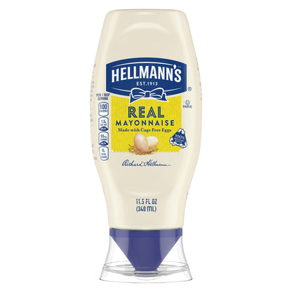 Hellmann's Real Mayonnaise, 340 g, White & Blue - Traditional real mayonnaise in a white and blue jar.