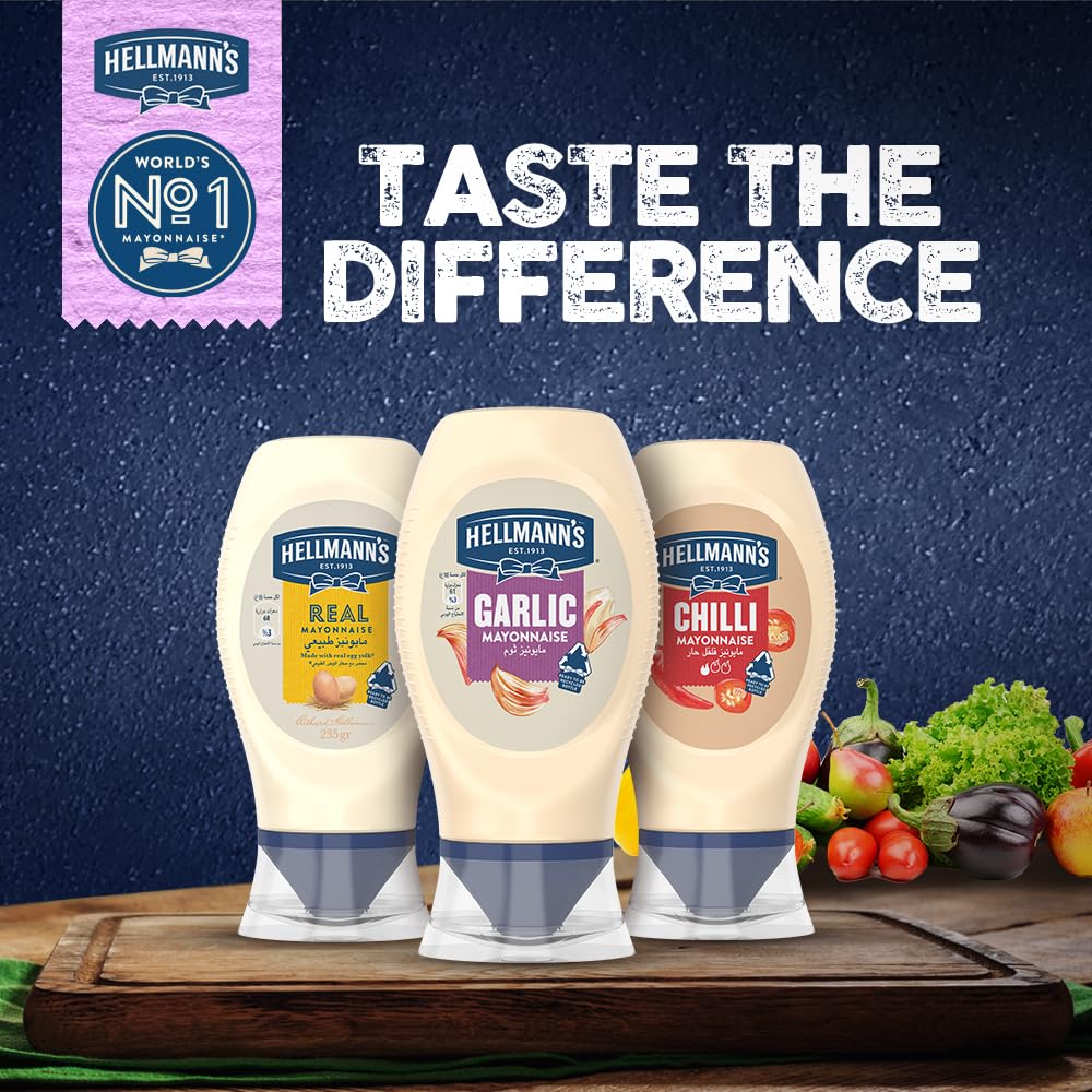 Hellmann's Garlic Mayonnaise, 235g - Garlic-infused mayonnaise for extra flavor.