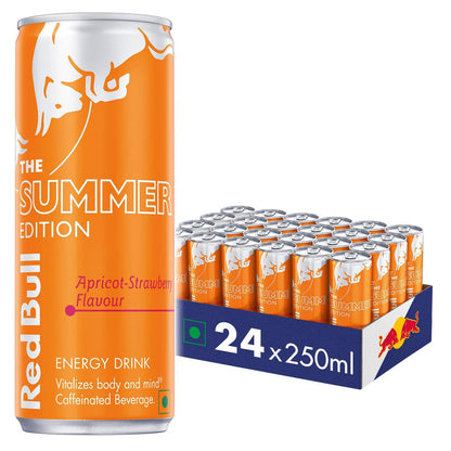 Red Bull Energy Drink, The Summer Edition, Apricot-Strawberry Flavour, 250 ml (24 Pack) - Summer Vibes!