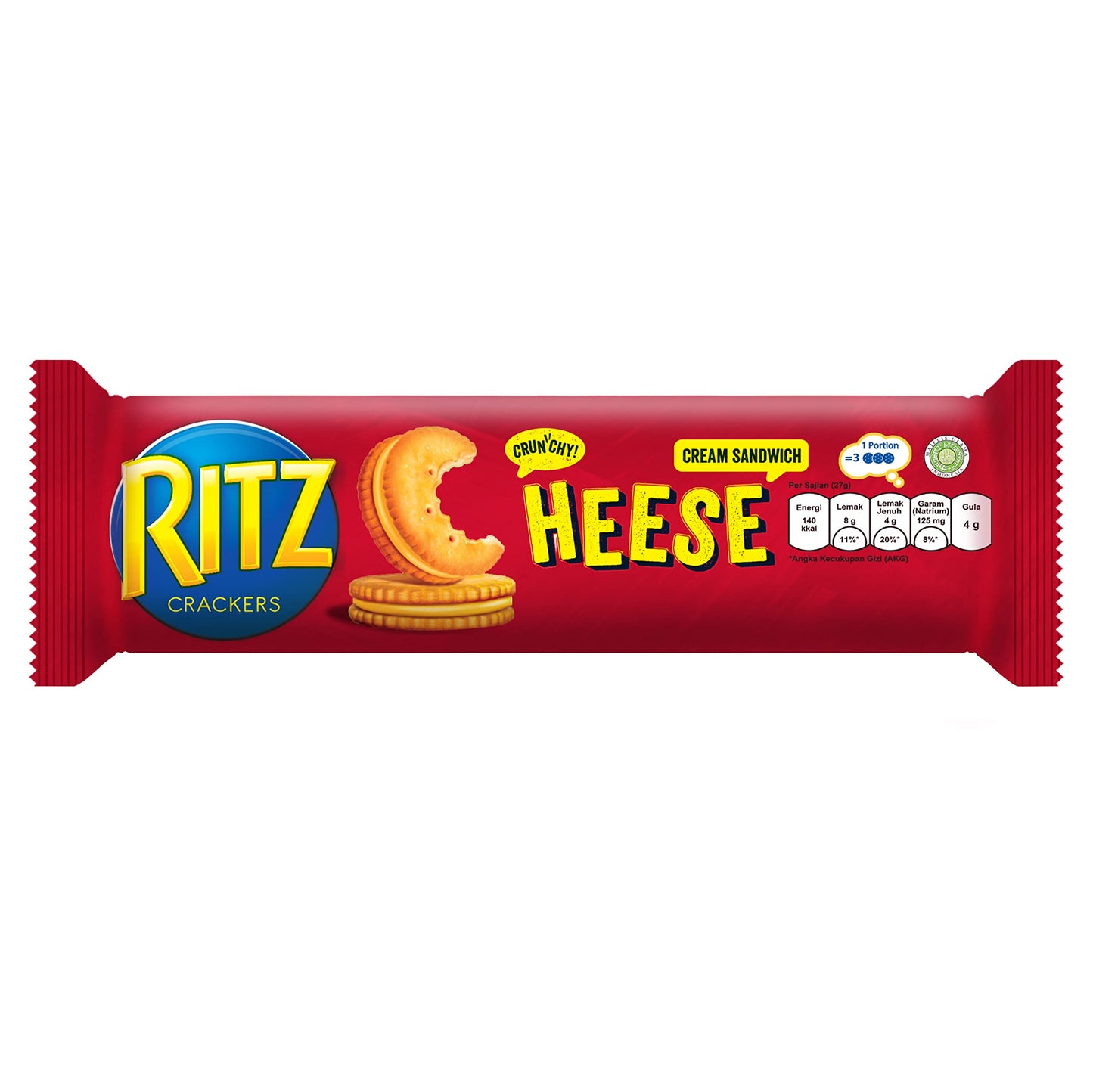 Ritz Cheese Cream Sandwich Cracker Biscuits, 100 g, Red - Cheesy Ritz Delight!