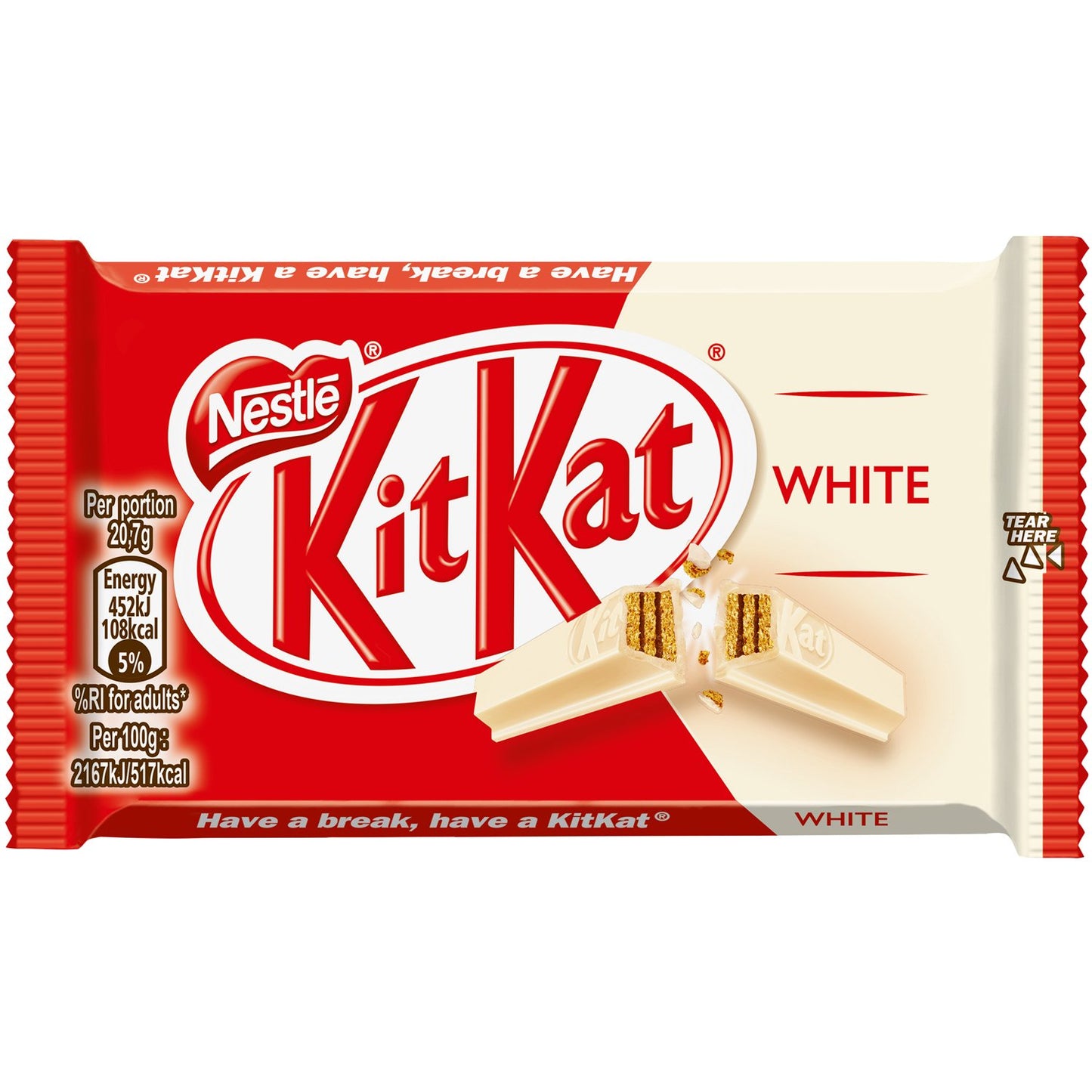 Nestlé Kitkat, 41.5 Grams (White) Pack Of 3, Bag - "KitKat White - Pack of 3, 41.5g Each of Smooth White Chocolate!"