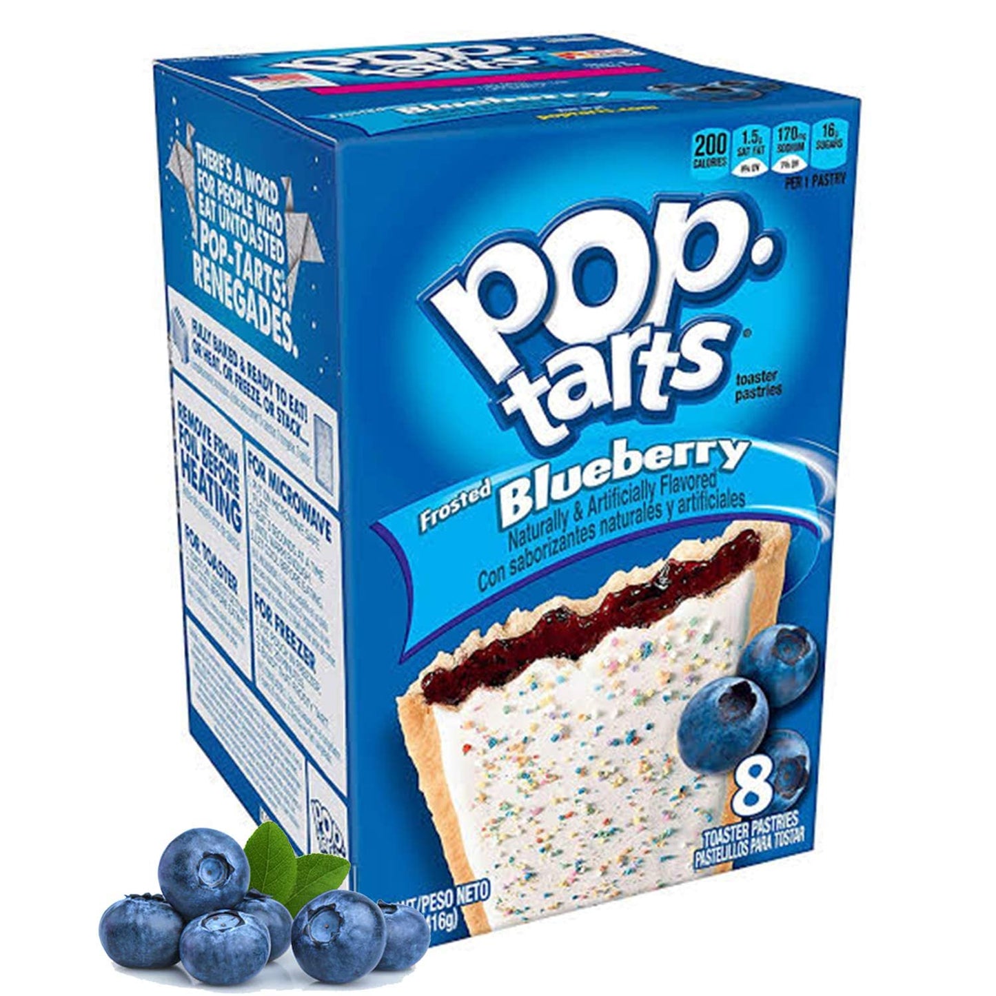 Pop Tarts Frosted Blueberry Pack of 4 Pouch, 4 x 416 g - "Four-pack of blueberry goodness!"