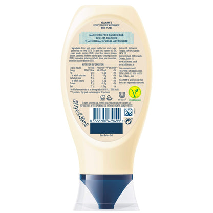 Hellmann's Lighter Than Light Mayonnaise Squeeze Bottle, 430ml - Ultra-light mayonnaise in a convenient squeeze bottle.