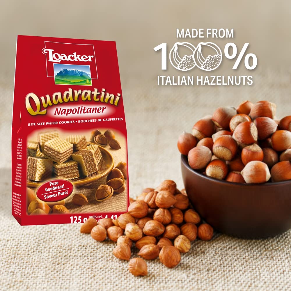 Loacker Quadratini Napolitaner(Hazelnut) - 125g, Italy