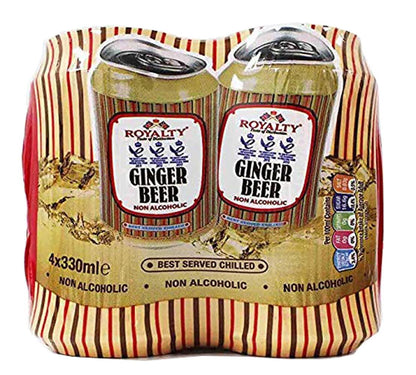 Royalty Ginger Beer Soft Drink 330ml Each,Pack of 4 Cans (Imported Product)