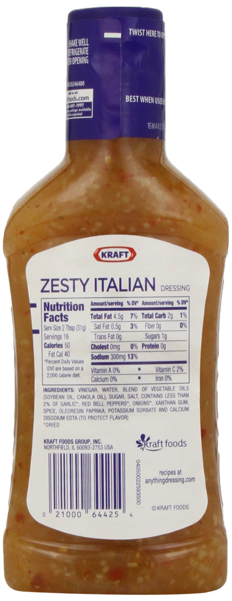 Kraft Zesty Italian Dressing 473 ml - "Zesty Italian Flavor!"