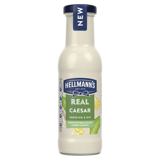 Hellmann's Real Caesar Dressing & Dip • Made with Real Italian Cheese & Garlic, 8.45 fl oz / 250 ml - Caesar dressing with real Italian cheese and garlic.