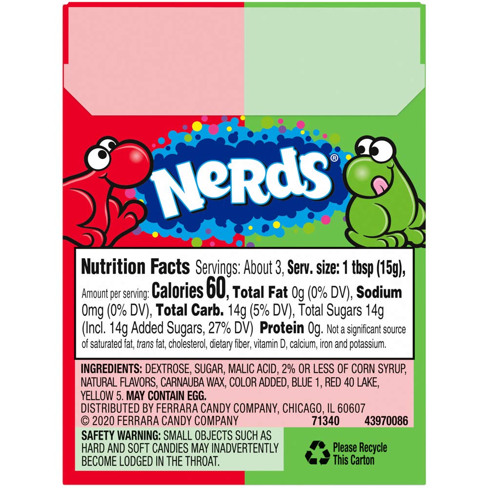 Wonka Nerds Watermelon and Wild Cherry - Pack of 36, 1.65-Ounce Packets - Experience the Ultimate Flavor Fusion!