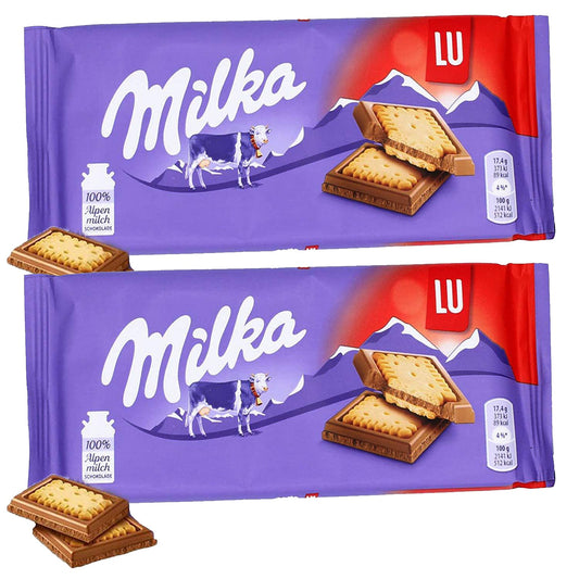 Milka Lu Chocolate Bar - 2 Pack Pouch, 2 x 87 g - "Lu Chocolate Duo!"