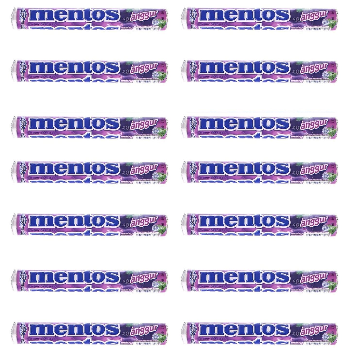 Mentos Grape Roll, 14 X 29 Gram - 406 Gram - "Grape Roll Mega Pack!"