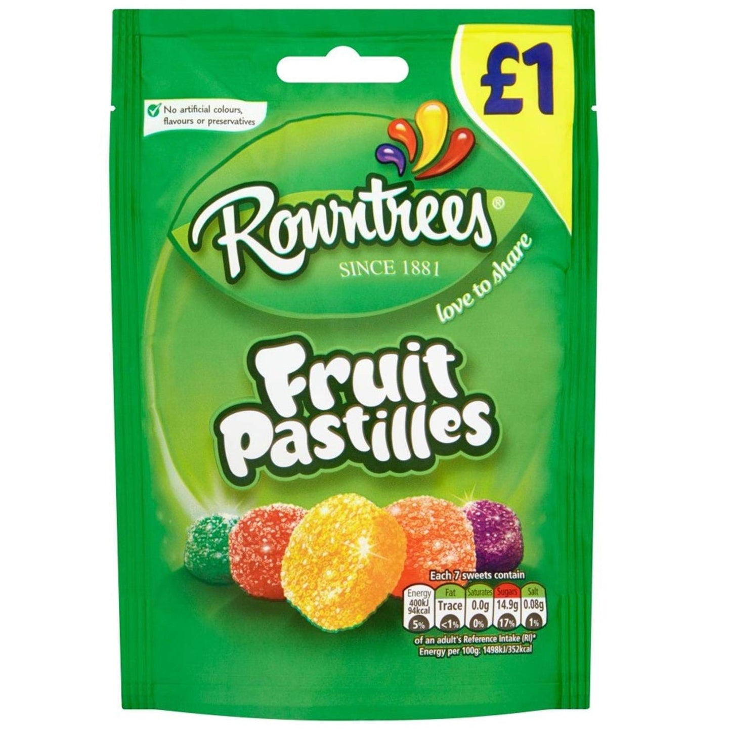 Rowntrees Fruit Pastilles - 120g - Classic Fruit Pastilles!