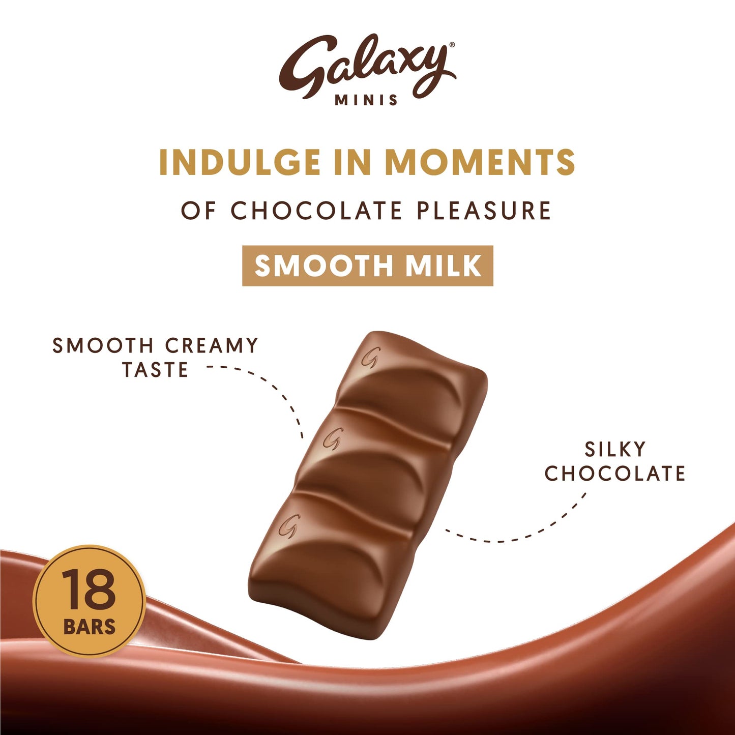 Galaxy Milk Chocolate Mini 18 Bars Packet 225g - Milk chocolate mini bars! Enjoy the smooth and creamy Galaxy chocolate in convenient mini bars!