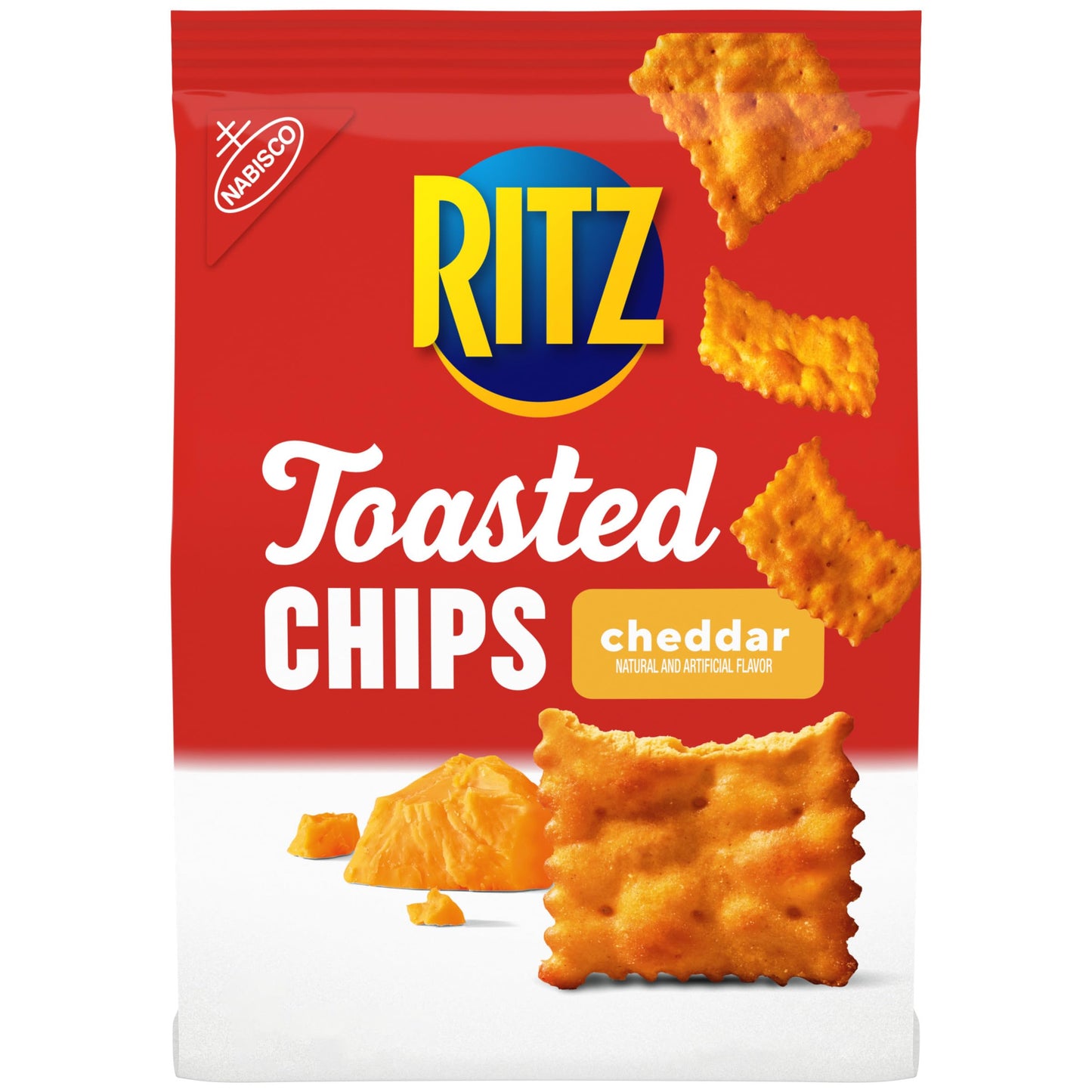 Ritz Toasted Chips Cheddar 40% Less Fat Oven Baked 229g - Cheddar Baked Goodness!