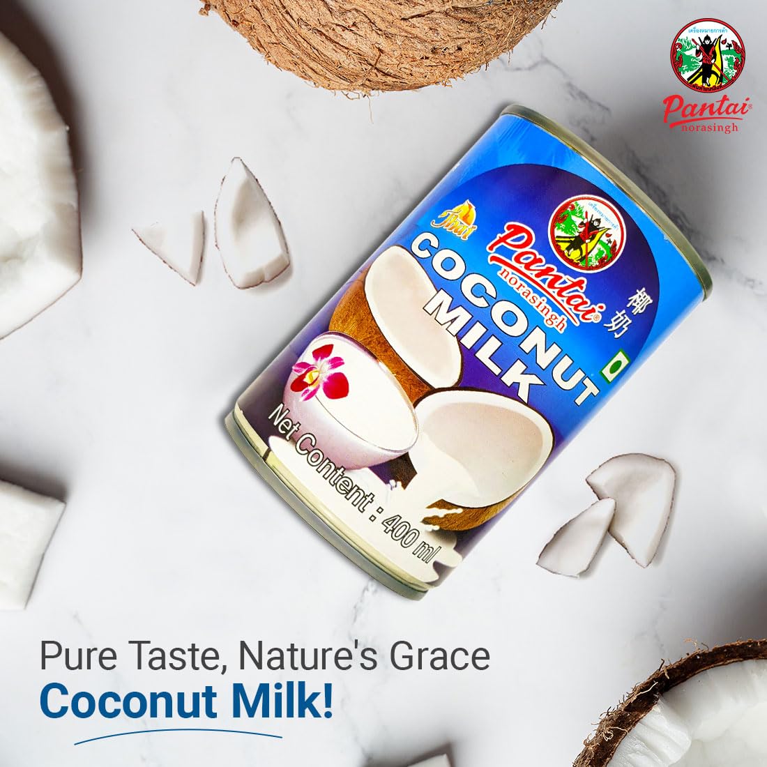 Pantai Coconut Milk | Thai Cuisine | Thick, Creamy & Lactose Free | Contains Coconut extracts & Water | Use as Ingredient or Condiment with Meat, Vegetables & Curries | Vegan Ingredients | (400ml) - "Creamy coconut delight!"