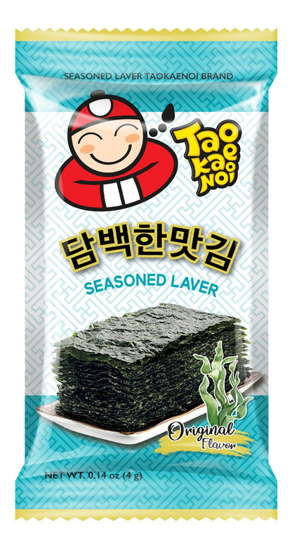 Tao Kae Noi Roasted Seaweed Seasoned Laver Classic Flavour, 3 x 4 g