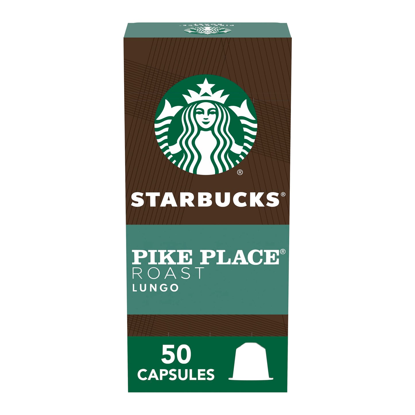 Starbucks by Nespresso, Pods (50-Count Single Serve Capsules, Compatible with Nespresso Original Line System) (Pike Place), Box