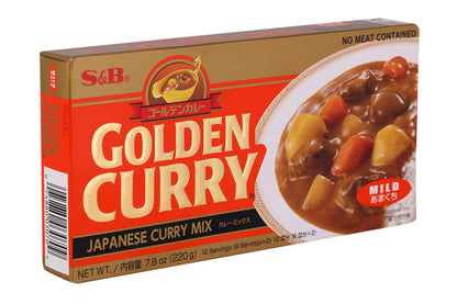 S&B Golden Curry Mix | Ready to Eat Japanese Curry Mix 12 Servings (Mild) 220gm | Heat and Eat Golden Japanese Curry