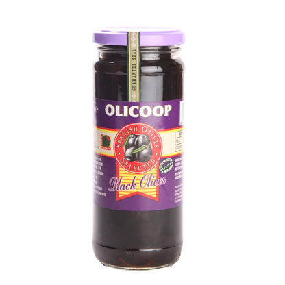 Olicoop Pitted Olive - Black, 450g Jar - "Convenient pitted olives!"