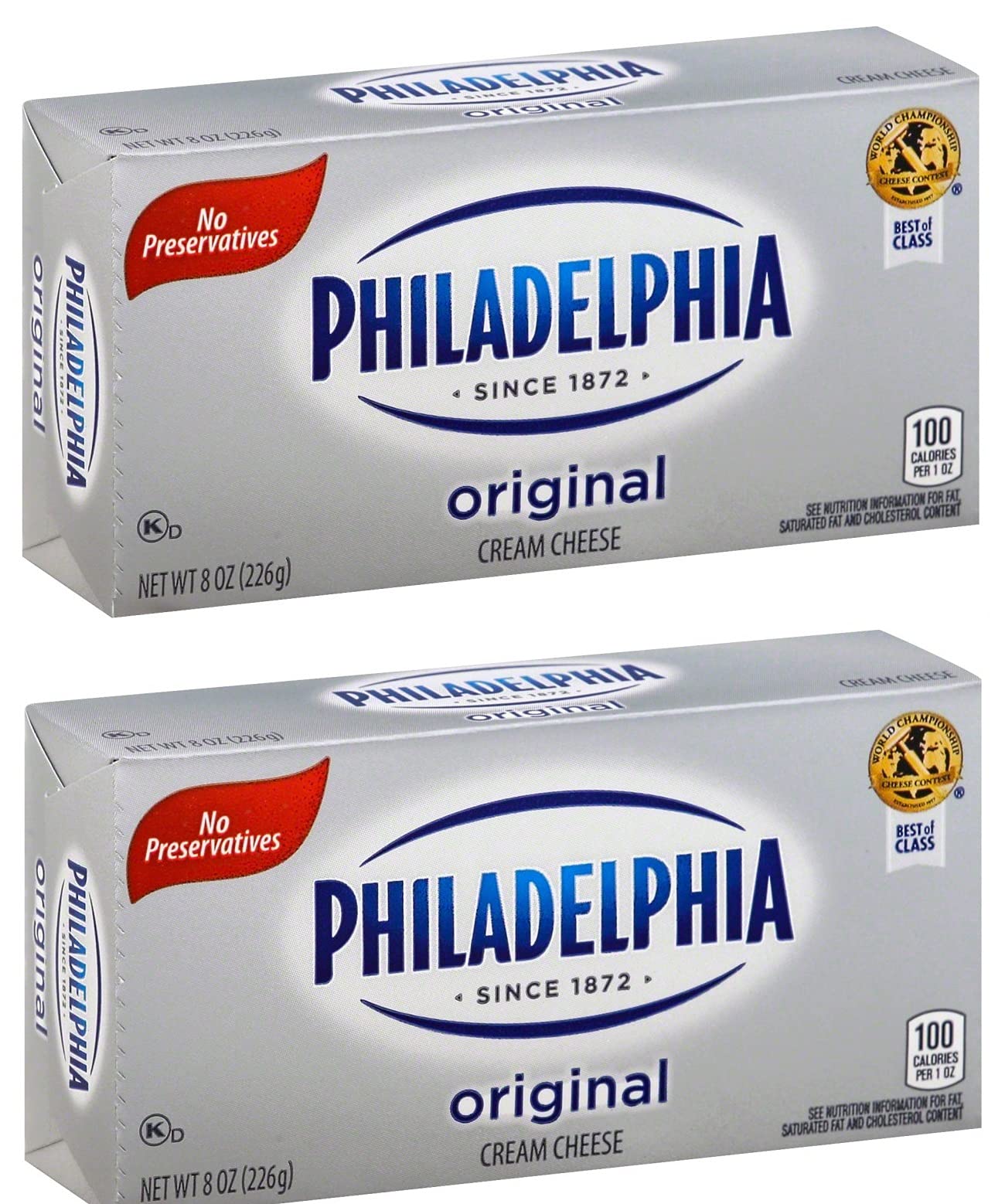 Kraft Philadelphia Cream Cheese Block 226 g Pack of 2 - "Cream Cheese Duo!"