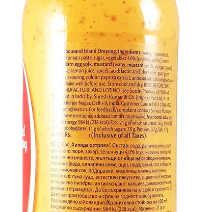 Remia Thousand Island Dressing with Onion and Paprika, 8.45 fl oz â„® 250 ml - Island Dressing Delight!