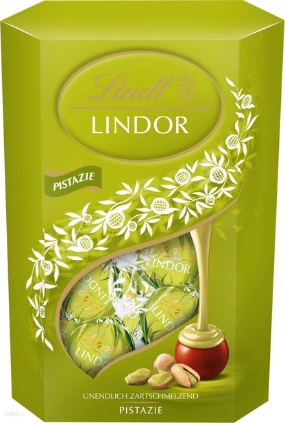 Lindt Lindor Pista Incomparably Delicate Melt of Lindor Truffles Combined With the Delicate Aromas of Pista Nuts This Truffles is Made With Fine Lindt Pista Milk Chocolate 200g