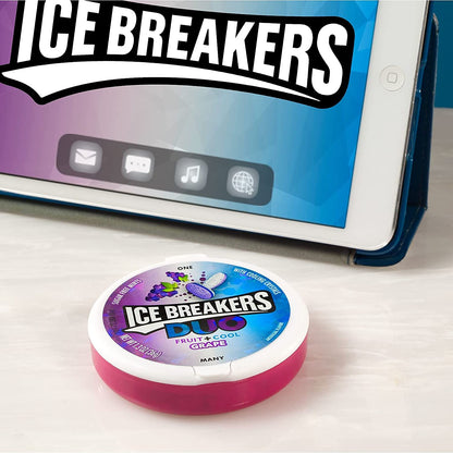 Ice Breakers Duo Fruit + Cool Mints Grape Sugar Free Mints, 1.48 oz ℮ 42 g - Sugar-free grape mints, fruity and cool, 42g.