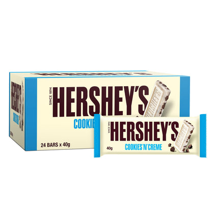 Hershey's Cookies 'n' Crème Chocolate, 24 X 960 g - Bulk pack of 24 bars of Cookies 'N' Crème chocolate, each 960g.